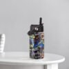 12oz Kids Insulated Water Bottle with Flip Straw & Big Handle, Monster Truck, Double Wall 18/8 Stainless Steel, Leakproof Gift for Kids Boys to School Travel Sports, Hands Wash Only, Black - Image 6