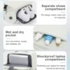 VECAVE Travel Laptop Backpack for Women Men, Flight Approved Backpack, Waterproof Sports College bag Casual Daypack for Weekender Carry on Overnight Bag with Shoe Compartment White - Image 8