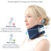Neck Brace for Pain Relief & Sleep Apnea - 2024 Upgrade Washable Silicone Cervical Collar for Neck Pain and Support, Anti-Snoring Neck Brace for Sleeping (Dark Blue, 3.35 inch Height) - Image 2