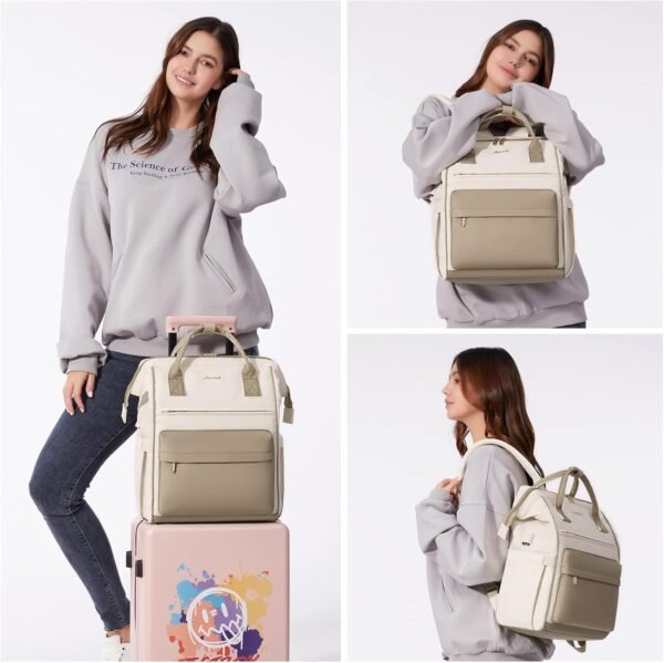 LOVEVOOK Laptop Backpack Purse for Women Waterproof Teacher Nurse Bag, 15.6 inch Work laptop Bag with USB Port, Business Travel Computer Backpack - Image 8