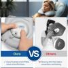 Inflatable Travel Pillow, Neck Pillow for Traveling Airplanes Train Car Office, Portable U-Shaped Blow Up Neck Support Pillow (Grey) - Image 2