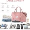 Womens travel bags, weekender carry on for women, sports Gym Bag, workout duffel bag, overnight shoulder Bag fit 15.6 inch Laptop Pink Large - Image 3