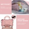 Womens travel bags, weekender carry on for women, sports Gym Bag, workout duffel bag, overnight shoulder Bag fit 15.6 inch Laptop Pink Large - Image 4