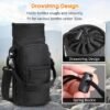 SITHON Water Bottle Carrier Bag with Adjustable Shoulder Strap, Sports Water Bottle Sling Case Holder Sleeve Pouch with 2 Pockets/Hand Strap for Hiking Travelling School Camping (Black) - Image 3