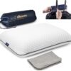 Travel & Camping Comfortable Memory Foam Pillow with Extra Cotton Cover – Easy to Carry Portable Bag (White)