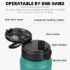 Fanhaw 20 Oz Insulated Stainless Steel Water Bottle with 1 Lid (Chug Lid) - For Kids, Women, Men | Leak & Sweat Proof with Anti-Dust Lid (Green Blue) - Image 2