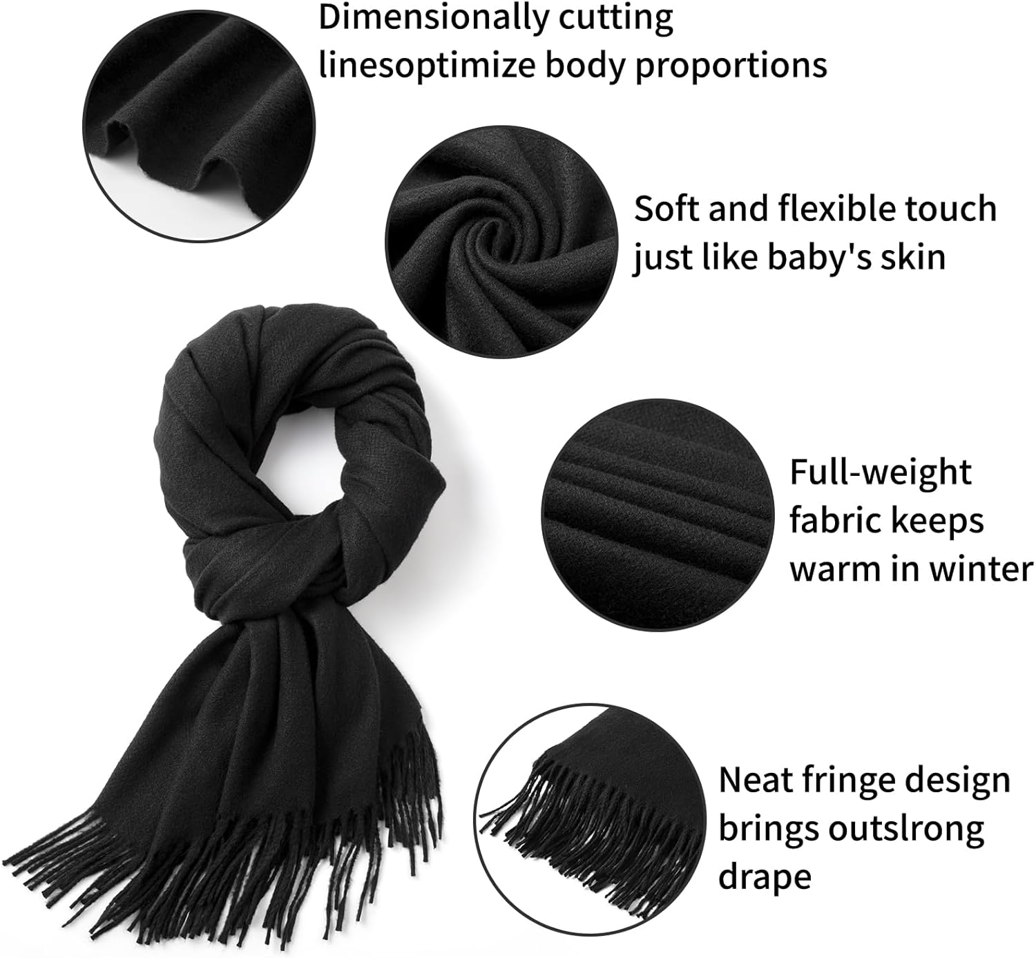 Premillow Scarfs for Women, Winter Scarf, Classic Pashmina Shawls and Wraps, Cashmere Feel Scarfs for Women, Long scarves - Image 4