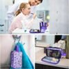Kids Toiletry Bag for Girls, Travel Toiletry Bag for Little Young Girls Cosmetic Bag Makeup Bag Waterproof Hanging Wash Bag Toddler Toiletries, Mermaid Purple - Image 6