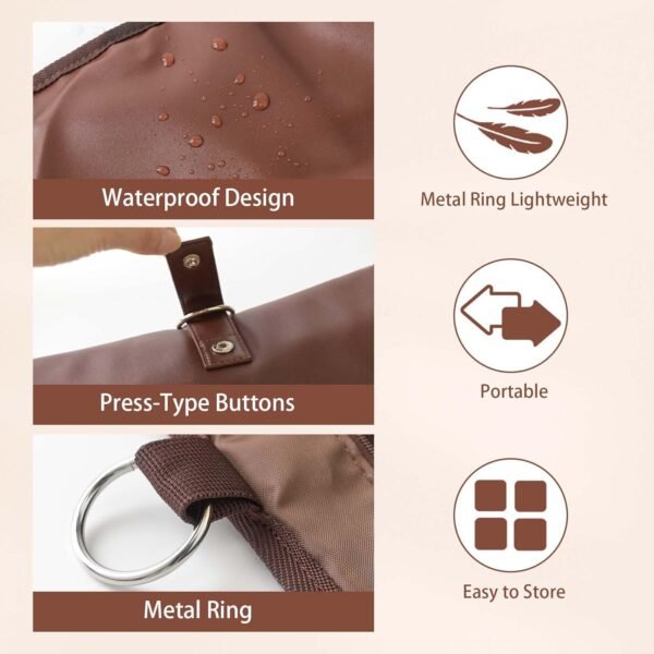 JIABEIUS Travel Toiletry Bag for Men, Water-Resistant PU Leather Compact Roll Mens Toiletry Bag, Hanging Toiletry Bag for Travel Essentials - Image 3