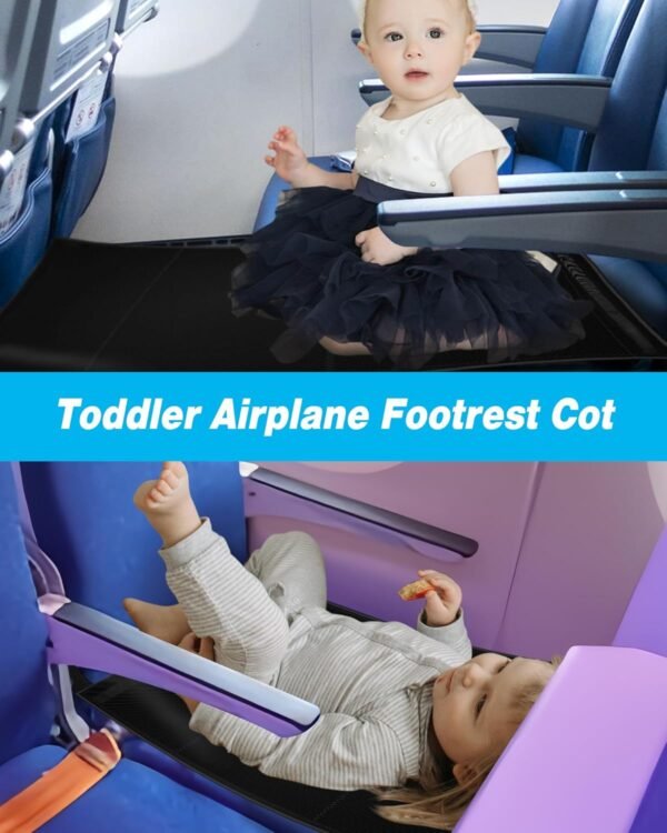 Toddler Travel Bed, Airplane Travel Seat Essentials Kids, Portable Toddler Bed, Baby Airplane Travel Cot Accessories, Airplane Must Haves for Toddlers - Image 2