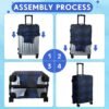 Sweetude 3 Pcs Luggage Cover Set Travel Suitcase Cover Suitcase Protective Cover Anti Scratch Luggage Cover Protector Washable Baggage Cover Fits 18-28 Inch Luggage, 3 Sizes(Rhombus Style) - Image 5