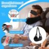Travel Pillow Foot Rest Set, Memory Foam Neck Pillow+ Eye Mask+ Foot Hammock+ Earplugs+ Foldable Duffel Bag,Portable Flight Travel Accessories Essentials for Airplane,Plane,Car,Office,Home Sleep Rest - Image 4