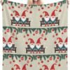 (Christmas Gnomes) Print Fall Throw Blanket Personalized Soft Flannel Blanket for Bed Couch Sofa, Blanket for Lightweight Fuzzy Cozy Blankets for Travel Office Home 40"X30" - Image 2