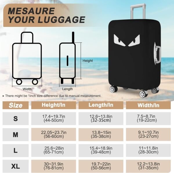 Luggage Cover Protector Suitcase Cover Spandex Washable Baggage Covers Fits 20-30 Inch Travel Suitcase (S, Eye) - Image 6