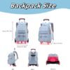 ZHANAO Rolling Backpack Luggage BookBag with Wheels Trolley Bag Wheeled Travel Backpack for Girls & Boys Trolley Bag - Image 2