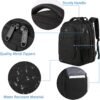 Backpack for School, Expandable 15.6 inch College Backpack for Boys Girls, Anti Theft Travel Backpack with USB Charging Port, Water Resistant Laptop Backpack Large Bookbag Gifts for Men Women, Black - Image 6