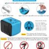 Travel Adapter Worldwide, Universal International Power Plug Adapter W/2.4A 3xUSB-A and 3.0A Type-C Wall Charger, European Travel Plug Adapter for Europe UK EU US CA AU Italy Asia-Blue - Image 5