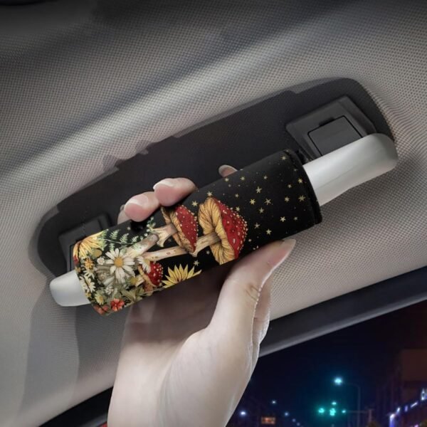BIGCARJOB Mushroom Sunflower Luggage Handle Wrap Set for Suitcase 2 Pieces Suitcase Identifier Protective Cover Trolley Case Grip Travel Luggage Accessories Door Handle Replacement - Image 3