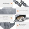 Fanny Pack for Men Women Waist Bag with Water Bottle Holder Waterproof Crossbody Belt Bag with Adjustable Strap for Travel Hiking Running Outdoor Sports (Grey) - Image 4
