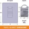 Travel Blanket – Wearable Compact Airplane Blanket - Double Zippered Pockets for Storage –Soft, Lightweight, Packable, & Cozy Throw Blanket for Travel, Car – Easy to Carry & Fold Up - Image 6