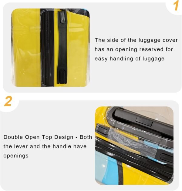 Luggage Cover Set Clear PVC Luggage Cover & 2-in-one Luggage Strap Thickened Suitcase Cover 30 Inch Luggage Protector for Wheeled Suitcase (30-Inch) - Image 4