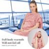 Travel Blanket Travel Blanket Airplane Compact with Bag 2 in 1 Travel Blanket and Pillow Set Blanket for Airplane Travel Car Road Trip Essentials (Light Pink) - Image 2