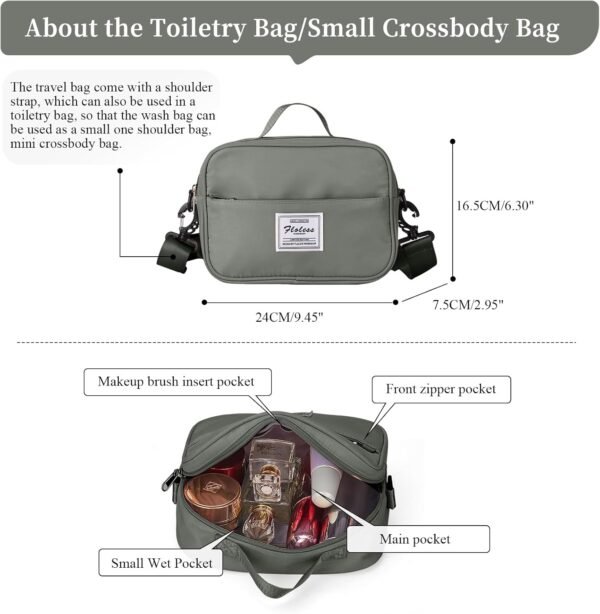 Weekender Bags for Women,Personal Item Travel Bag with Shoes Compartment,Overnight Travel Duffel Bag with Toiletry Bag - Image 3