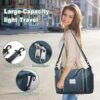ACdream Large Travel Tote Bag, Duffle Weekender Overnight Carry On Luggage, Waterproof Sandproof Personal Item Duffel Bags for Gym, Beach, with Trolley Sleeve and Wet Pocket, Peacock Blue - Image 4