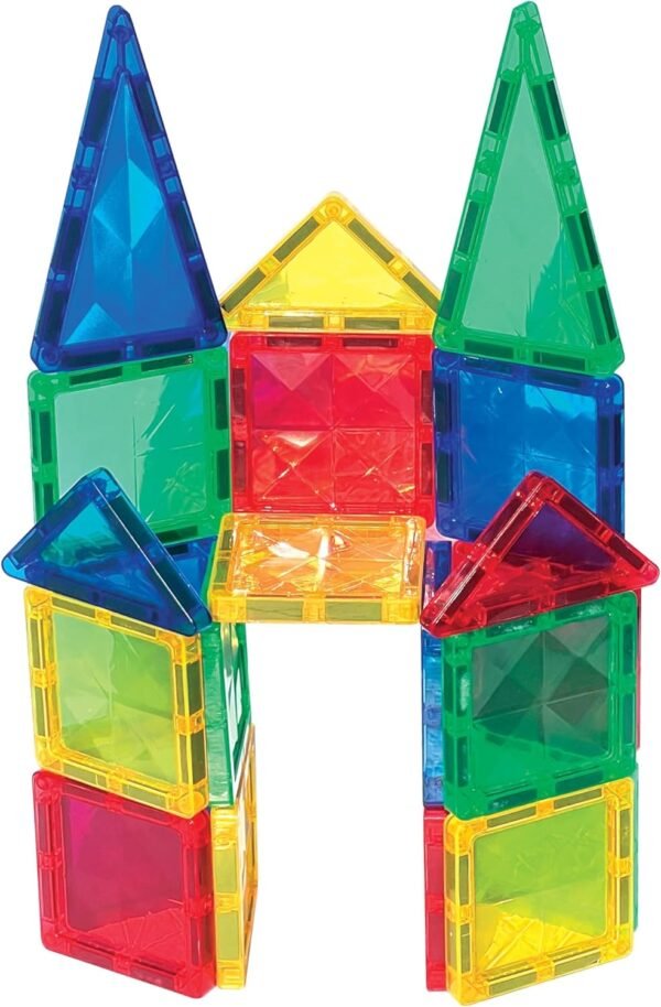 CreateOn Crayola Mini Magnetic PIP-Tiles, Building Set for Kids, Magnetic Building Toys for Kids, STEM Travel Toys for Boys and Girls Ages 3+, 24-Piece Set (Bold) - Image 5