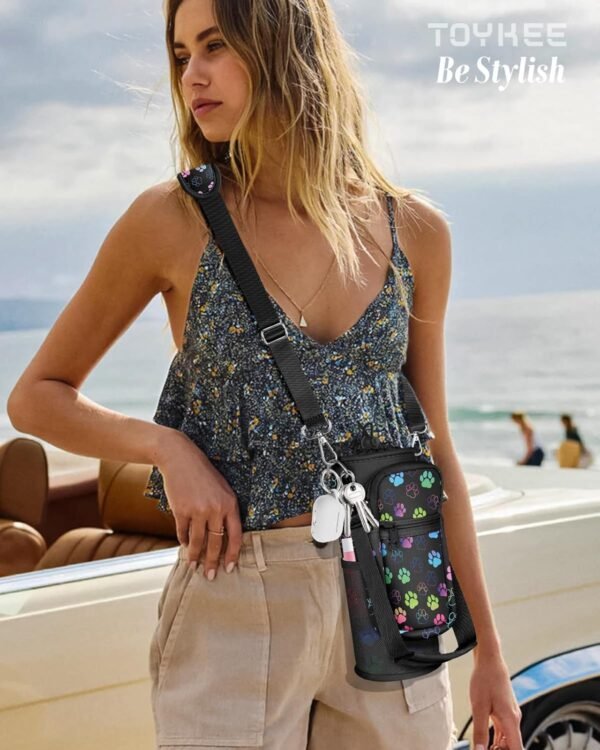 Water Bottle Holder Carrier Bag with Strap - Crossbody Sling for Walking with Phone Pocket Insulated for 32 24 oz - Image 6