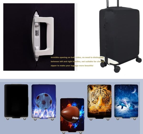 GANNEPIE Suitcase Cover Washable Travel Luggage Protector Anti-scratch Dolphin Printed Luggage Cover for 19-21 Inch - Image 4