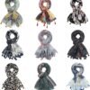 Yeieeo Boho Scarf for Women Lightweight Floral Printed Scarf Fall Winter Fashion Fringed Shawl - Image 6