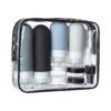 16 Pack Travel Bottles Set - TSA Approved Leak Proof Silicone Squeezable Containers for Toiletries, Conditioner, Shampoo, Lotion & Body Wash Accessories (16 pcs/Black Pack)