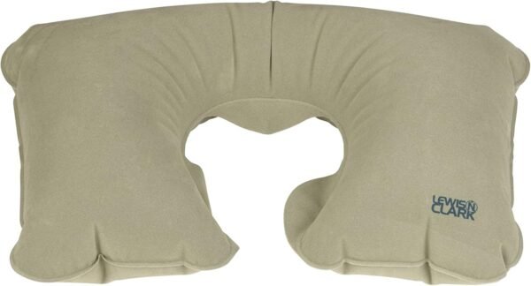 Lewis N. Clark Original Neckrest Inflatable Pillow, Waterproof Neck Pillow for Neck Support at the Beach, Pool + Airport Travel with Fully Adjustable Firmness and Included Carrying Pouch, Grey - Image 2