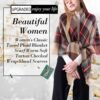 Women's Plaid Blanket Winter Scarf Warm Cozy Tartan Wrap Oversized Shawl Cape - Image 4