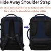 MATEIN Weekender Backpack, Large Capacity Travelling Suitcase Backpack with Strap for Clothes, Expandable Flight Approved Business Carry on Backpack for International Travel, Blue - Image 4