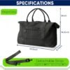 Travel Duffle Bag, Weekender Travel Bag Men Small Gym Bag for Women, Hospital Bag for Labor and Delivery, Overnight Bag Luggage Bag with Trolley Sleeve, Airplane Travel Essentials for Flying(Black) - Image 4