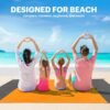 EASYFUN Beach Blanket Sandproof Oversized, 79''×83'' Extra Large Beach Mat, Portable Picnic Mat for Travel Camping Hiking, Lightweight Beach Essentials Family Water Resistant Mat Nylon 210T - Image 7