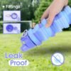 Collapsible Water Bottle for Adults, Boys, Students, Kids, Reusable Silicone Foldable Water Bottles for Travel Camping Hiking, Portable Sports Water Bottle, Purple & Blue - Image 4