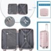 Somago 20" Carry On Luggage and 14" Mini Cosmetic Cases Travel Set Lightweight Polypropylene Suitcase with TSA Lock YKK Zipper Hardside Luggage with Spinner Wheels (2 Piece Set, Nude Pink) - Image 3