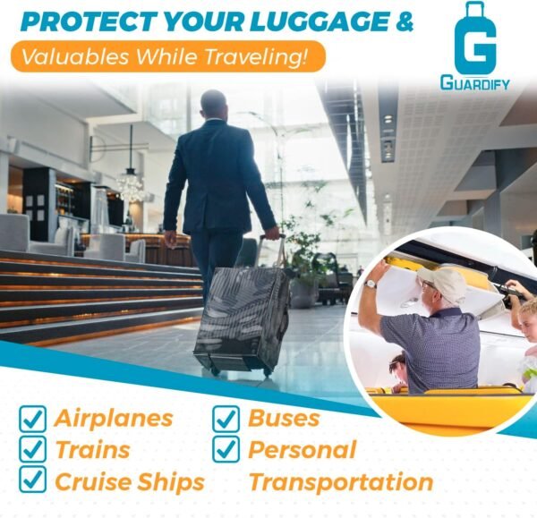 Guardify® Luggage Covers for Suitcase Tsa Approved, 30" Clear Luggage Protector Suitcase Cover|Sturdy Transparent & PVC Waterproof Travel Luggage Sleeve|Carry On Luggage Plastic Cover in 1 Perfect Fit - Image 8