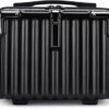 Mini Suitcase Hard Shell Makeup Bag Travel Cosmetic Case Portable Makeup Luggage with Shoulder Strap for Women Black