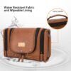 MIRASON Hanging Toiletry Bag for Men Dopp Kit Waterproof Travel Organizer Bag with Sturdy Metal Hook and Handle for Bathroom Shower Cosmetics Camping Brushes Shaving (Brown) - Image 4