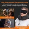 MLVOC Travel Pillow 100% Pure Memory Foam Neck Pillow, Comfortable & Breathable Cover, Machine Washable, Airplane Travel Kit with 3D Contoured Eye Masks, Earplugs, and Luxury Bag, Standard (Black) - Image 8