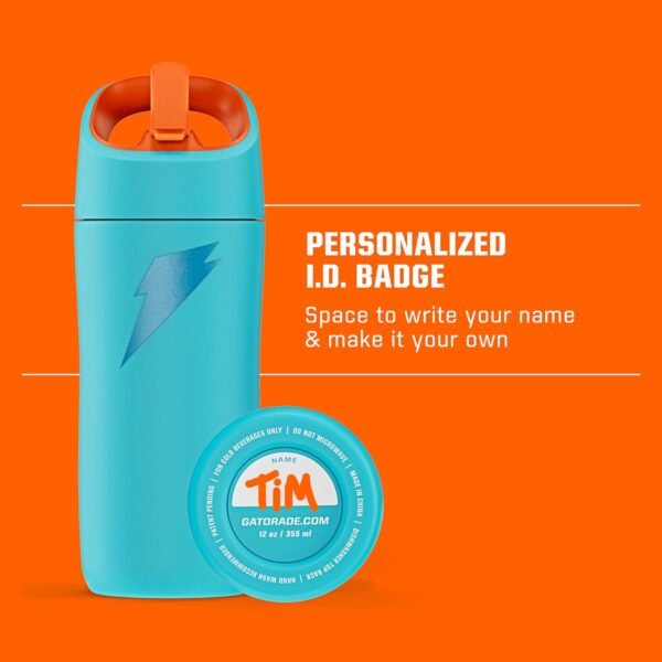 Gatorade Kids' Rookie Metal Water Bottle, 12oz, Stainless Steel Bottle, Double-Wall Insulation, Vacuum Insulated, Thermo Mug - Image 5