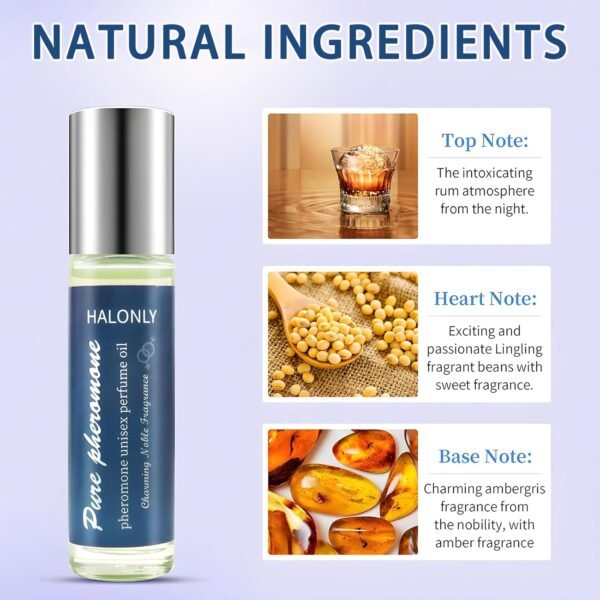 Roll-On Pheromone Perfume for men and women, rollerball perfume, travel perfume, clean perfume Long-Lasting Pheromone-Infused Essential Oil- 0.34 fl.oz (10mL) - Image 3