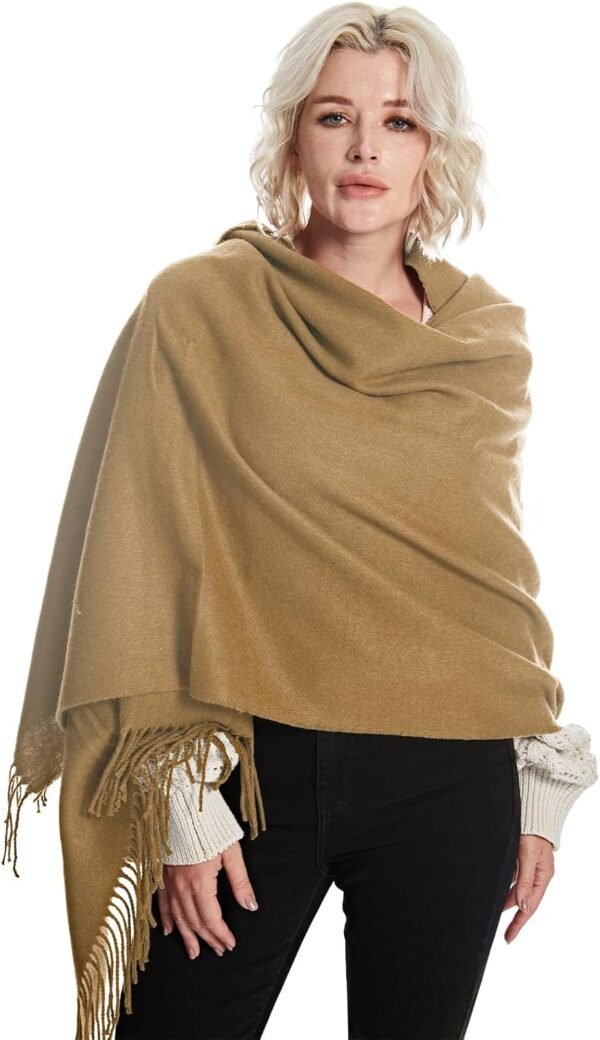 MissShorthair Pashmina Travel Scarf for Women Cashmere Solid Color Shawl Wraps Wool Shawls Gift for Evening Dresses