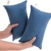 NTBAY Tiny Pillows, Down Alternative 7"x11" Microfiber Mini Pillows for Travel, Pets, Soft Machine Washable Small Pillows for Neck, Wrist, Lumbar and Knee, Denim Blue