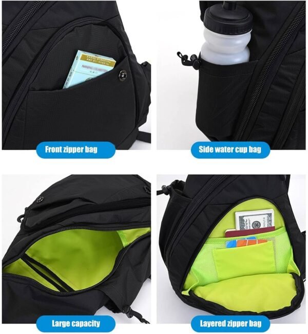 Sling Bag for Women Men, Crossbody Backpack for Hiking Running, Fashionable Mens Fanny Pack Crossbody, Outdoor Crossbody Men's Shoulder Bag,Travel Essentials Mens Bags Crossbody (Black) - Image 5