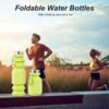 Collapsible Water Bottles Cups - 550ml Reusable BPA Free Silicone Foldable Travel Water Bottle Cup Sports & Fitness Essential for Running,Travel, and Gym Camping Hiking,School,Lightweight - Image 5